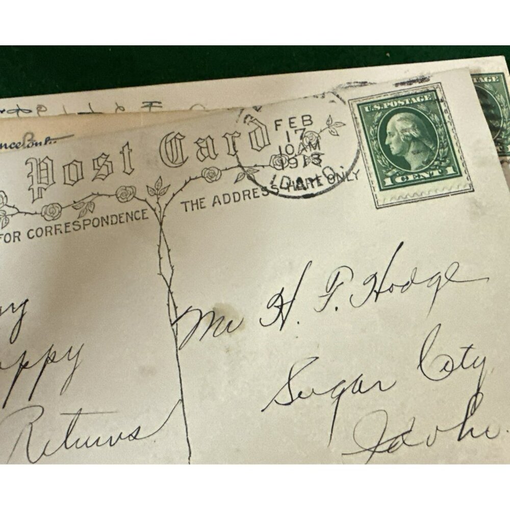 Antique Postcards with Memos and Postage Stamps 1908 through 1914 100 year old - Picture 16 of 16